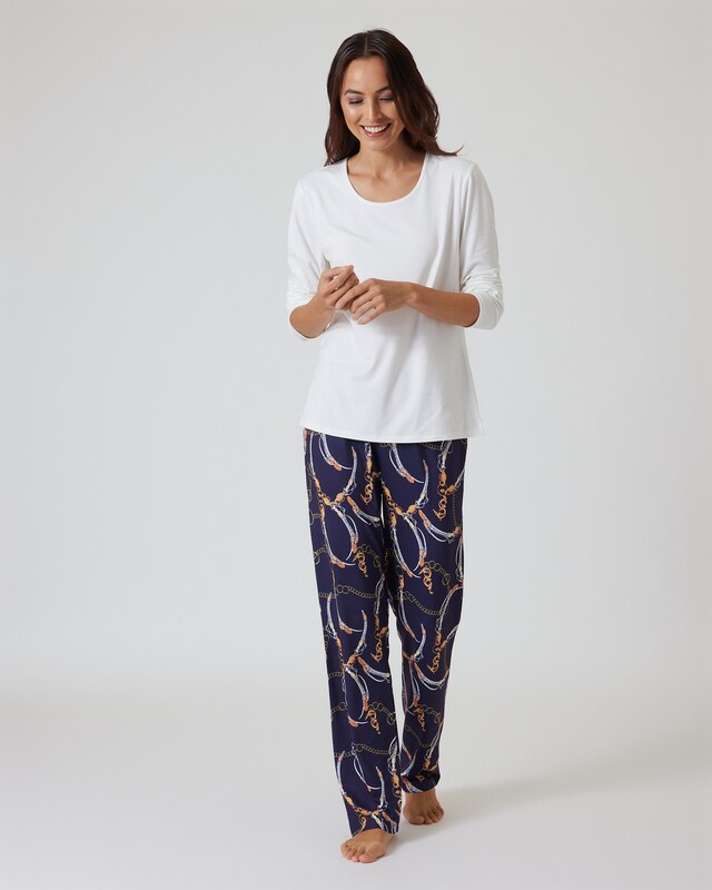 Pyjama mit Foulard-Druck