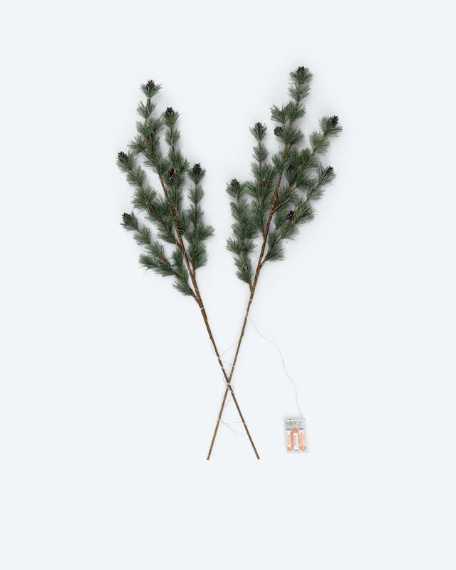 2 LED Leuchtzweige Nadelbaum