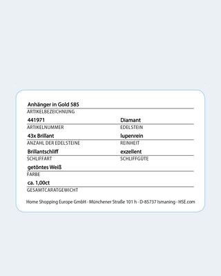 Brillant-Anhänger 1,00 ct