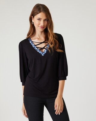 Shirt mit Leoblende