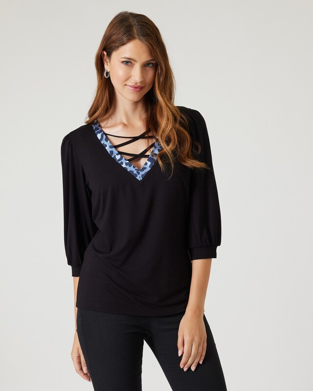 Shirt mit Leoblende