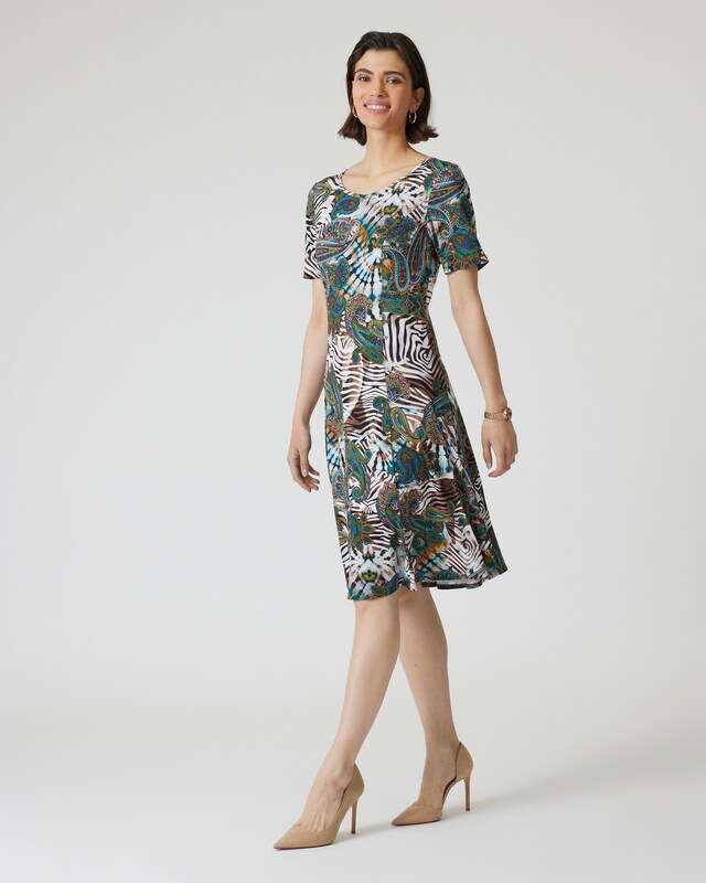 A-Linienkleid mit Paisley-Druck