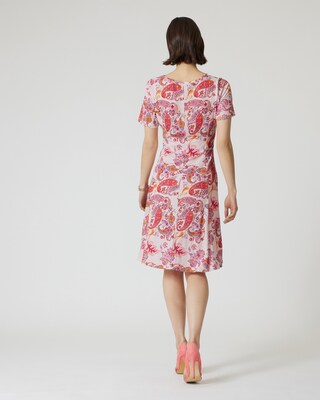 A-Linienkleid mit Paisley-Blumen-Druck
