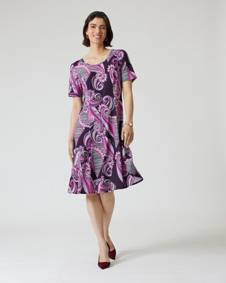 A-Linienkleid mit Paisley-Print