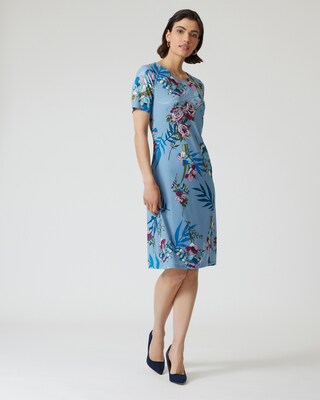 Etuikleid mit Blumendesign