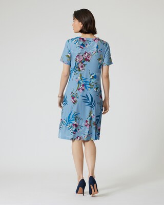 Etuikleid mit Blumendesign