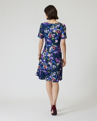 A-Linienkleid mit Blumendruck
