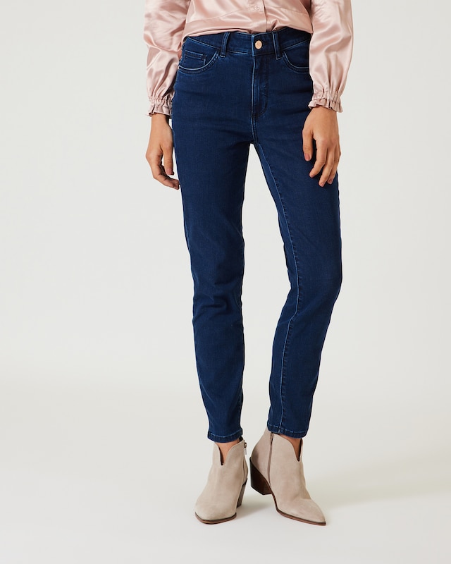 Ankle-Jeans mit Strass