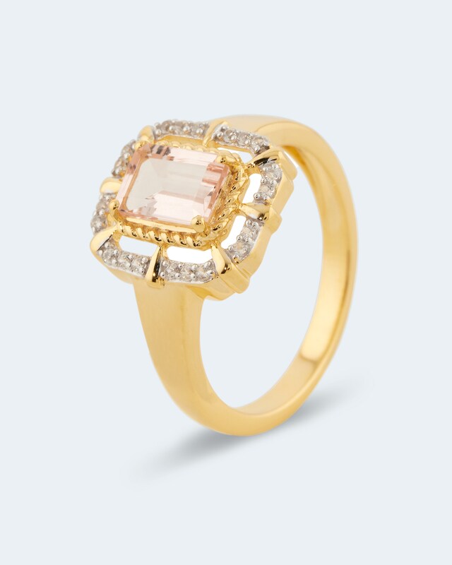 Ring mit Morganit und Zirkon