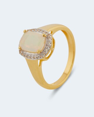 Ring mit Äthiopischem Opal & Topasen