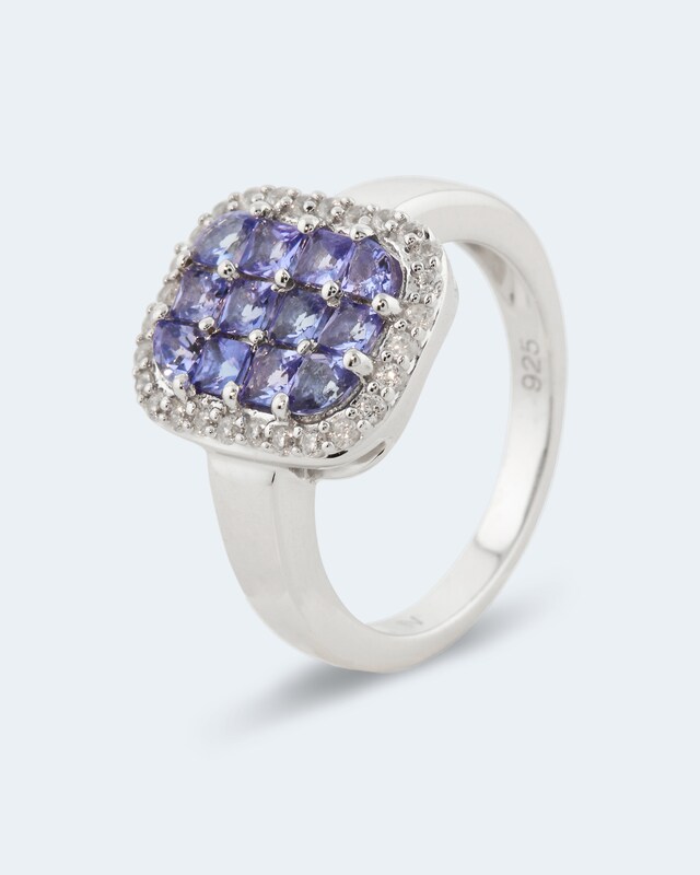 Ring mit Tansanit und Zirkon