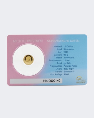 Goldmünze Gold Coin Card Tapir 2021