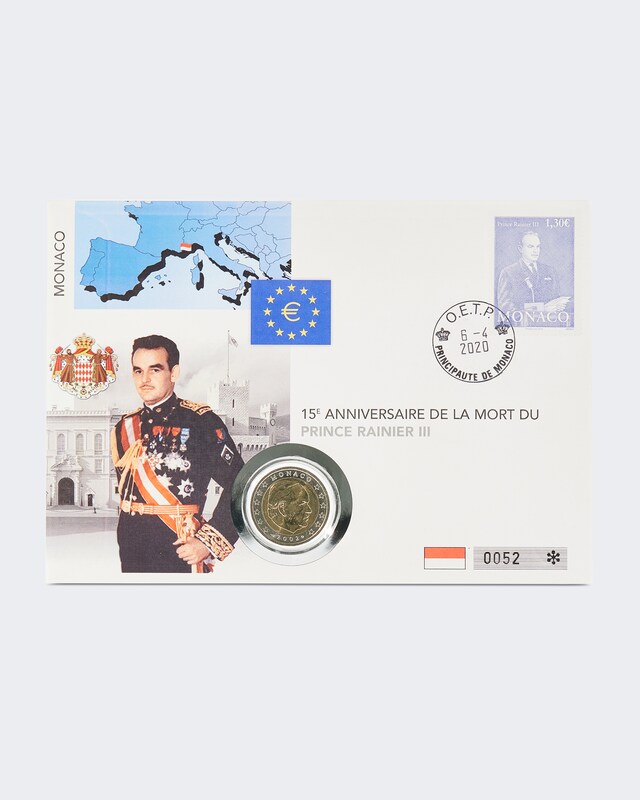 2 € Numisbrief 15.Todestag Rainier III.