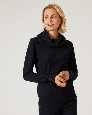 Pullover mit Strasskragen