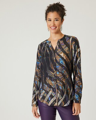 Bluse mit Allover-Druck