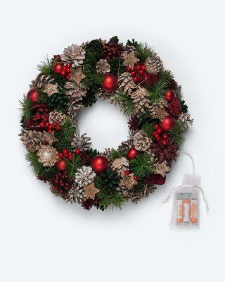 Weihnachtlicher Kranz mit LEDs