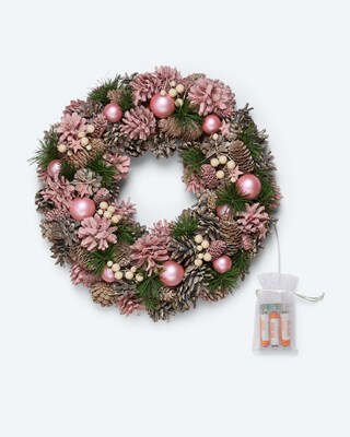Weihnachtlicher Kranz mit LEDs