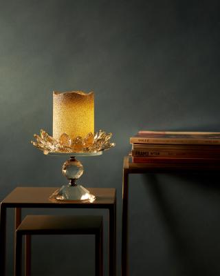 Kerzenhalter Glasblüte mit LED-Stumpenkerze