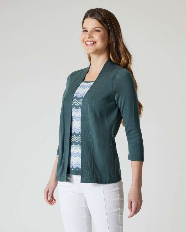 2-in-1 Pullover mit Jacquard-Muster