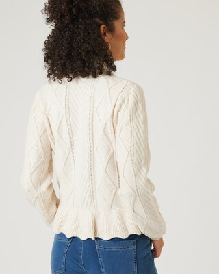 Couture Pullover mit Zopfstrickmuster