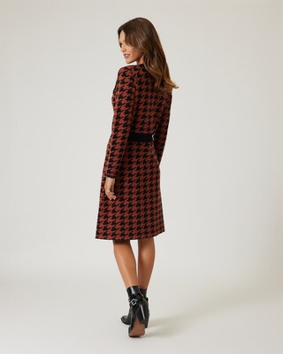 Strickkleid mit Hahnentritt-Muster