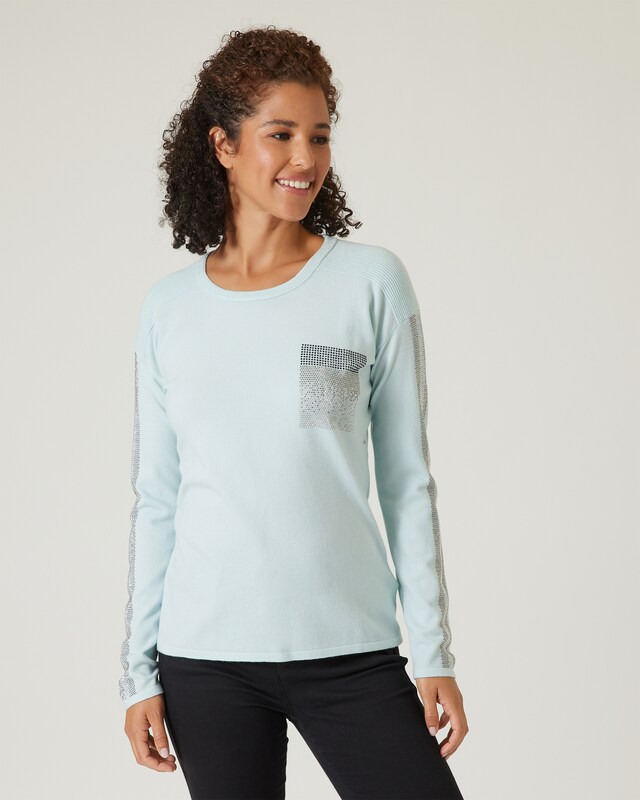Pullover mit Strasssteindeko