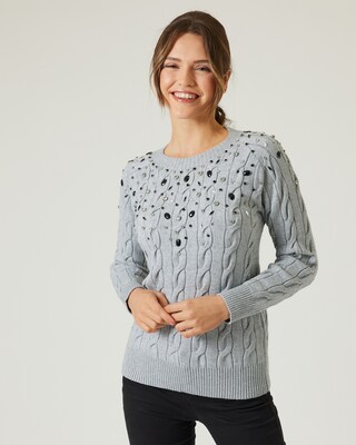 Pullover mit Steinchenverzierung
