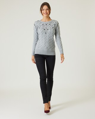 Pullover mit Steinchenverzierung