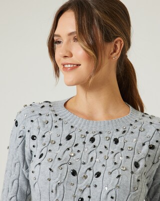 Pullover mit Steinchenverzierung