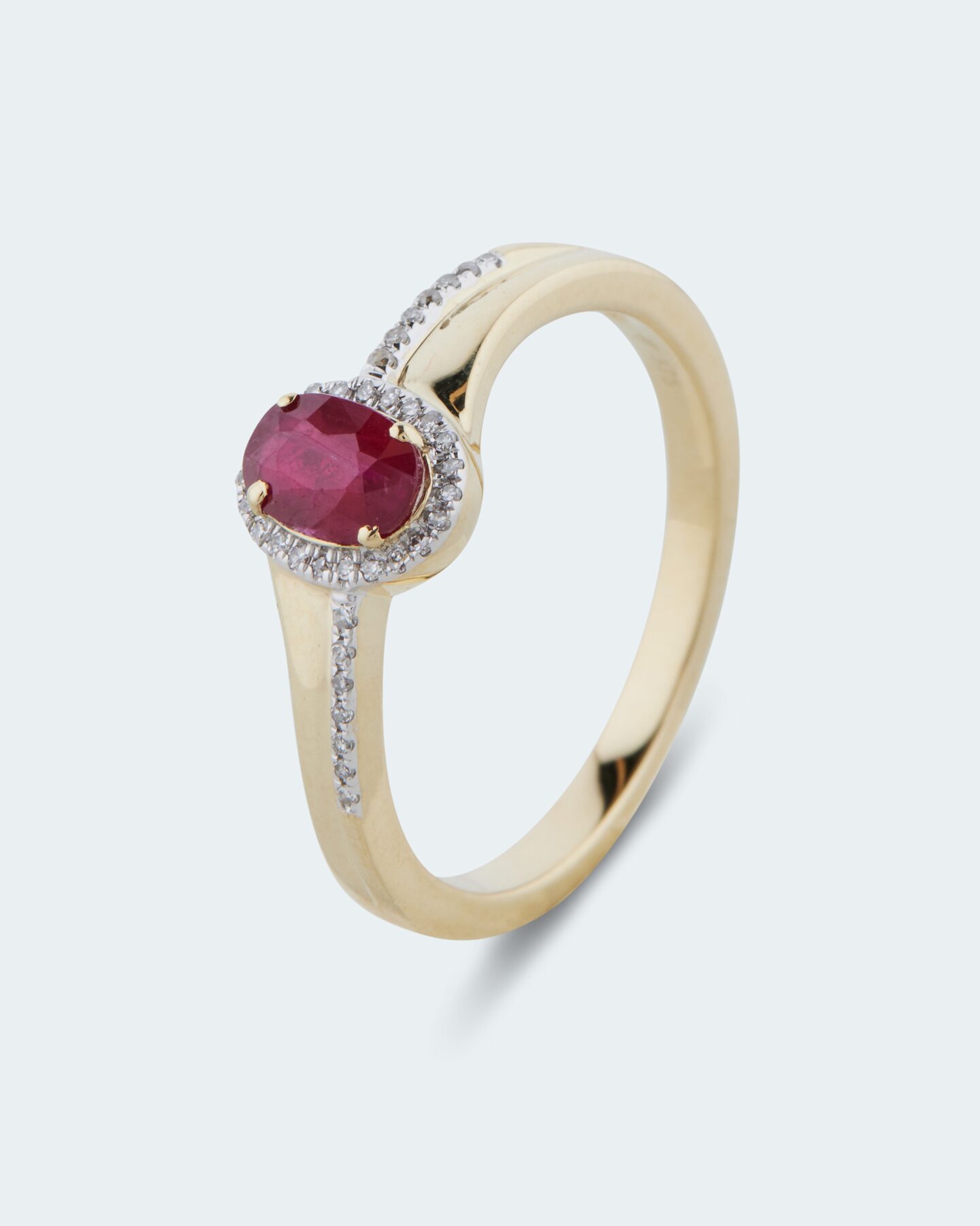 Produktabbildung für Ring mit Rubin und Diamant