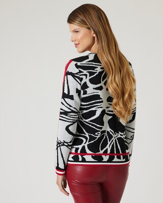 Jacquard-Pullover mit Druckmix