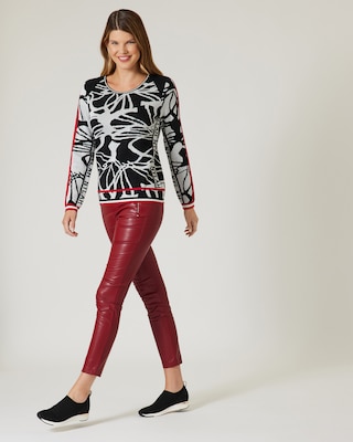 Jacquard-Pullover mit Druckmix