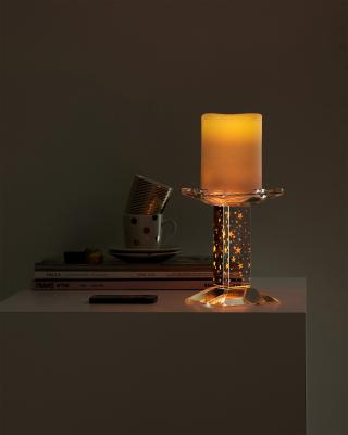 Kerzenständer & Stumpenkerze mit LEDs