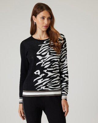 Jacquardpullover mit Animal-Design