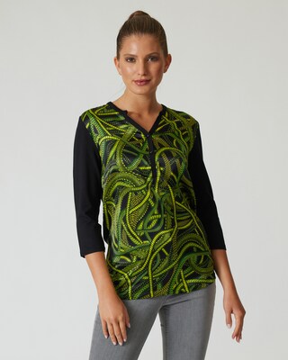 Shirt mit Seideneinsatz