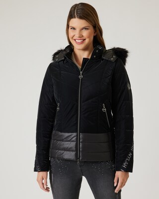Edeljacke im Materialmix