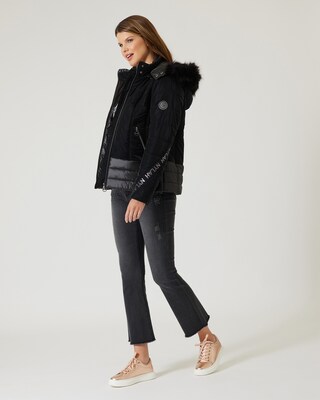 Edeljacke im Materialmix