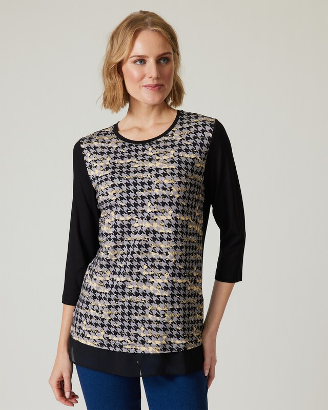 Shirt Hahnentrittdruck