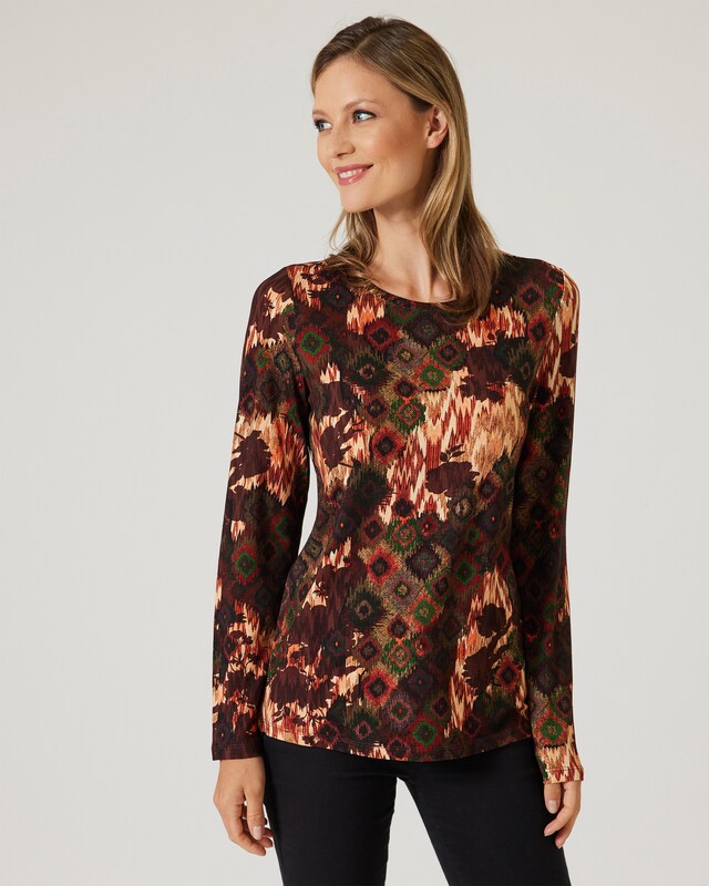 Shirt mit Ethno-Blumendruck