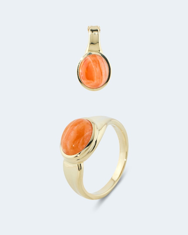 Set: Ring und Anhänger mit Opal