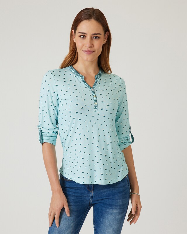 Shirtbluse Grafik-Kontrast-Drucke
