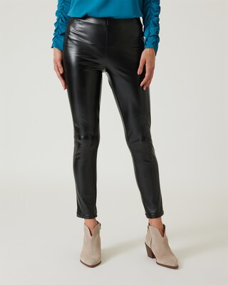 Thermo-Leggings aus Leder-Imitat