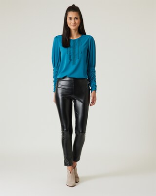 Thermo-Leggings aus Leder-Imitat