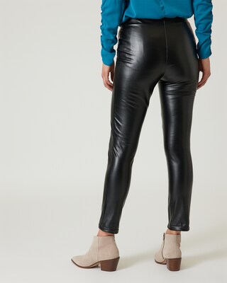 Thermo-Leggings aus Leder-Imitat