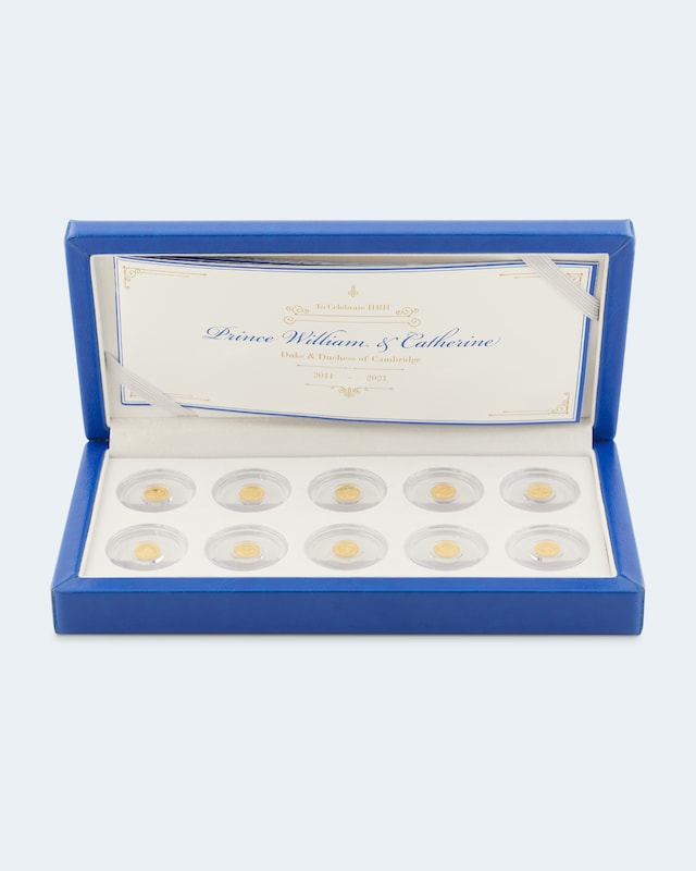 Gold-Set Kate & William Stationen der Ehe