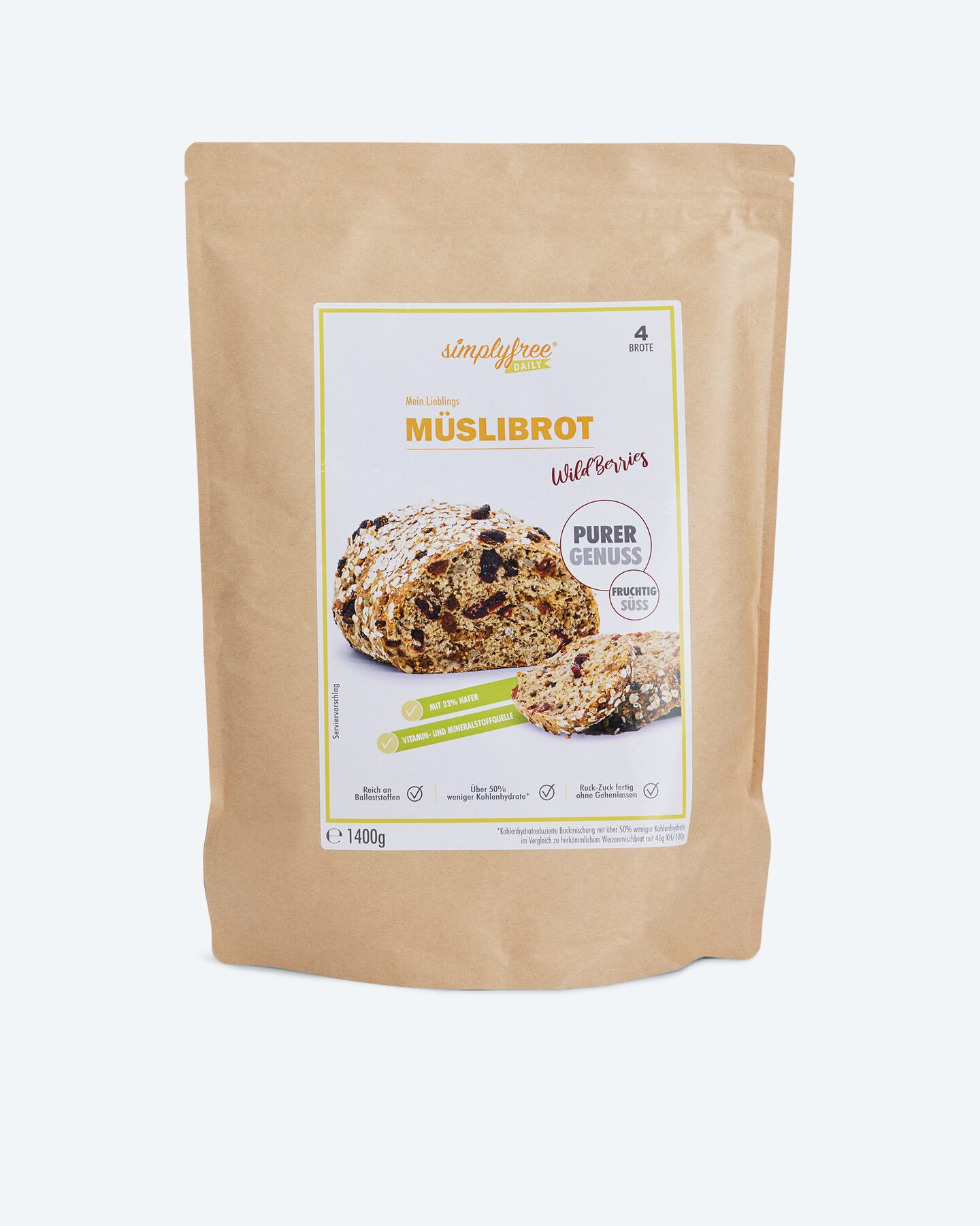 Produktabbildung für Backmischung Müslibrot kohlenhydratreduziert, 4 Brote