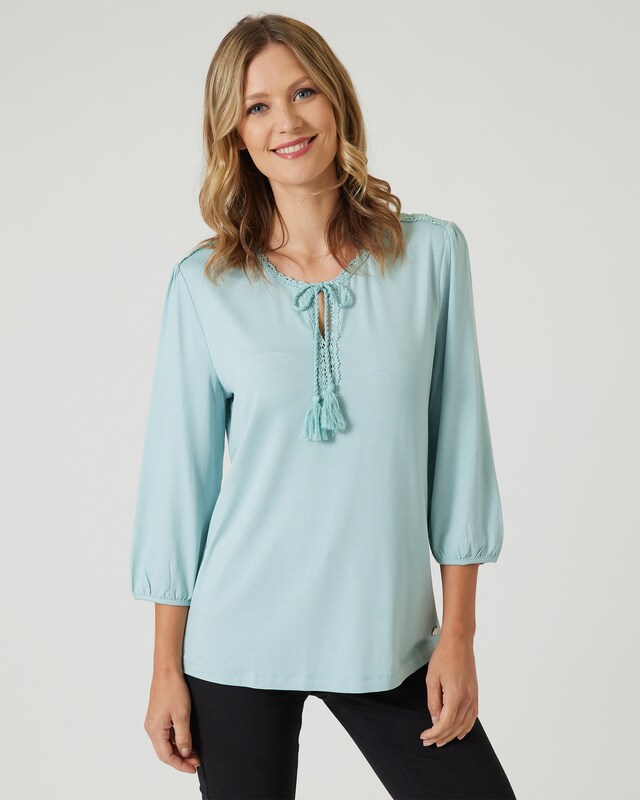 Shirt mit Spitzen-Dekor