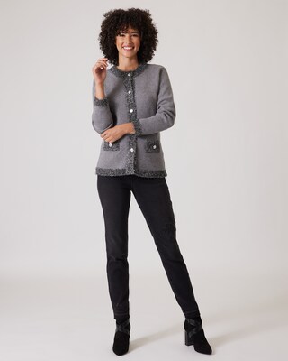 Jeans mit Stickerei an der Seitennaht