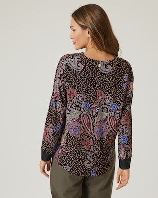Bluse mit Leder-Imitat