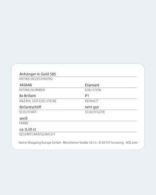 Brillantanhänger 0,30 ct